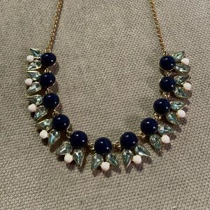 J. Crew Navy Seafoam White Necklace
